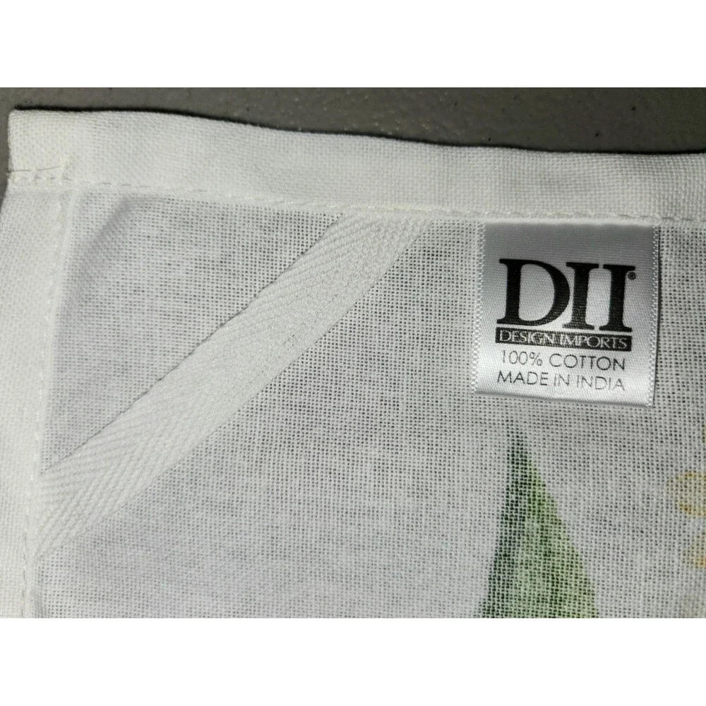 NWOT DII Kitchen Dish Towel Lemon Bliss Yellow Green Lemon / Flowers Print #02